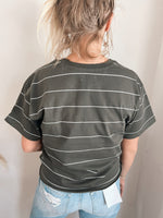 Katelin Tee in Black and White Stripe