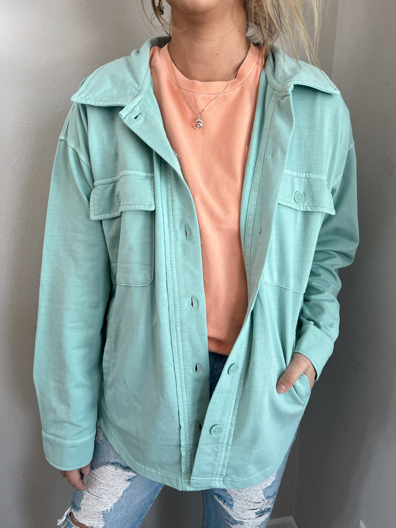 Cyrus Jacket in Washed Aqua