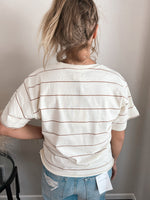 Katelin Tee in Ivory and Brown Stripe