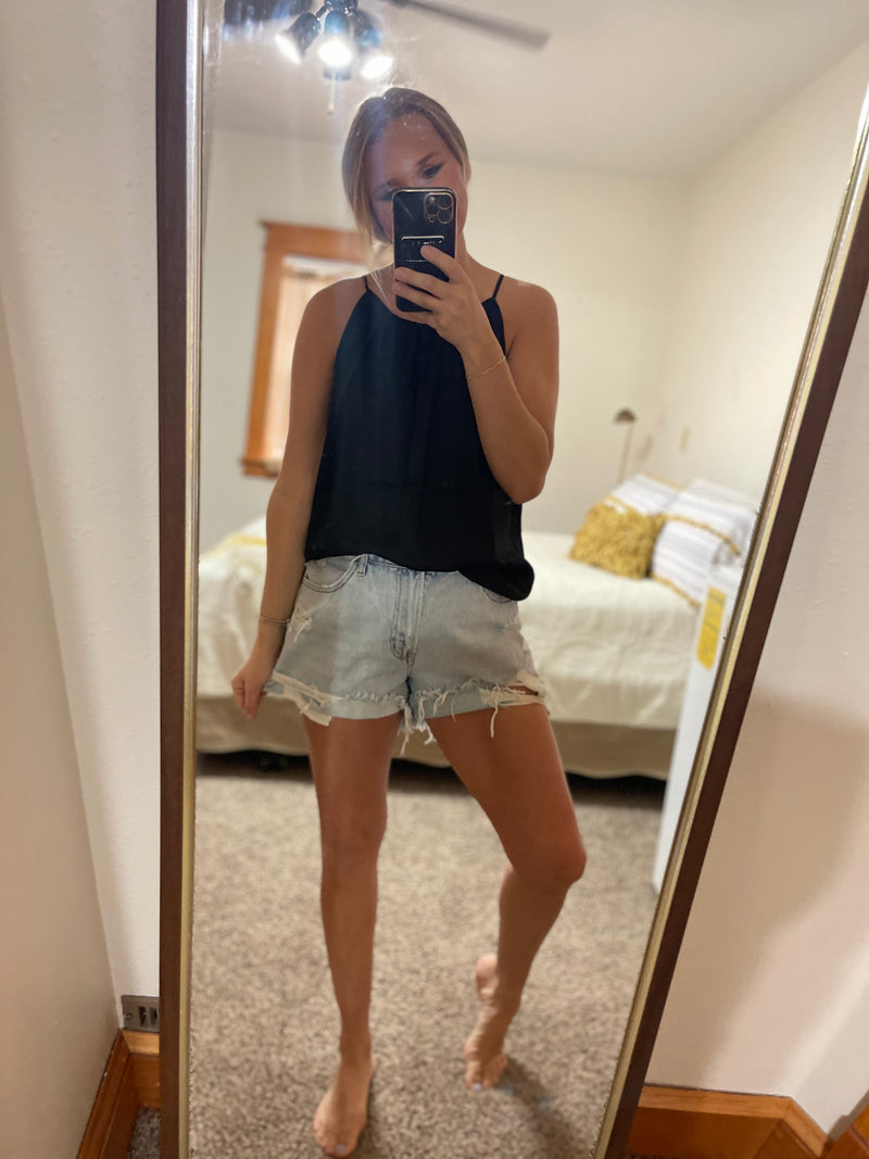 Gabbi Tassle Tank in Black