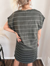Rue Dress in Black & White Striped