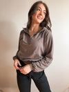 Tampa Quarter Zip Hoodie in Smoke Grey