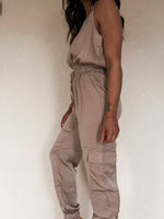Satin Cargo Jumpsuit