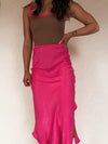 Be Mine Satin Skirt in Pink