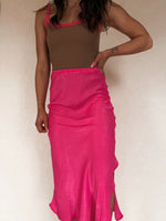 Be Mine Satin Skirt in Pink