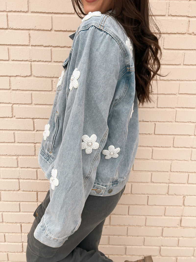 Just Pearly Denim Jacket