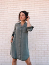 Charisma Dress in Forrest Green
