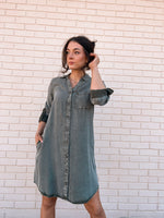 Charisma Dress in Forrest Green
