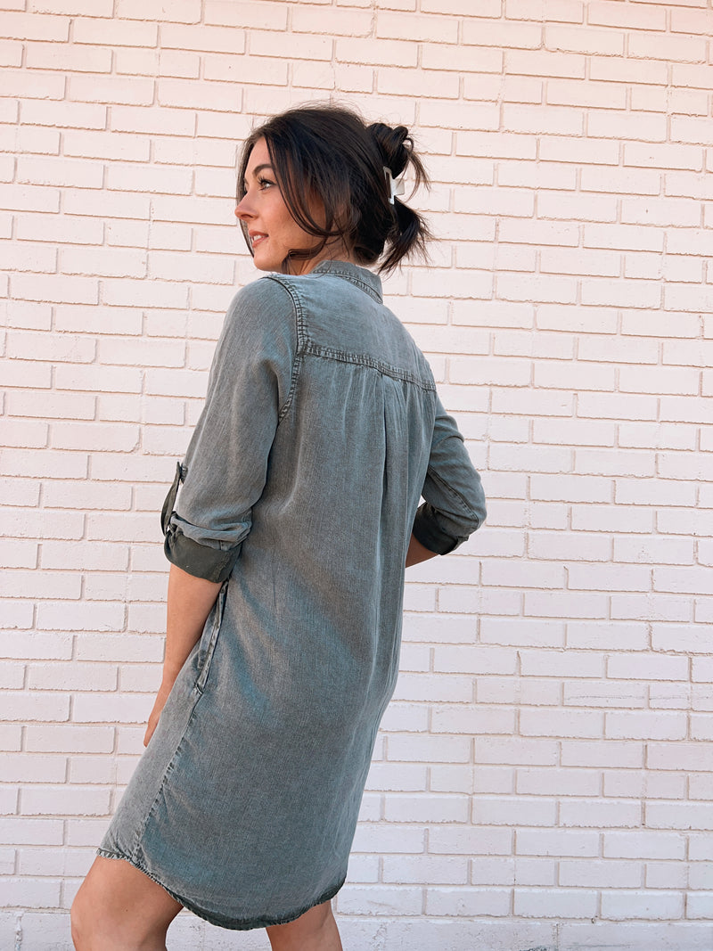 Charisma Dress in Forrest Green
