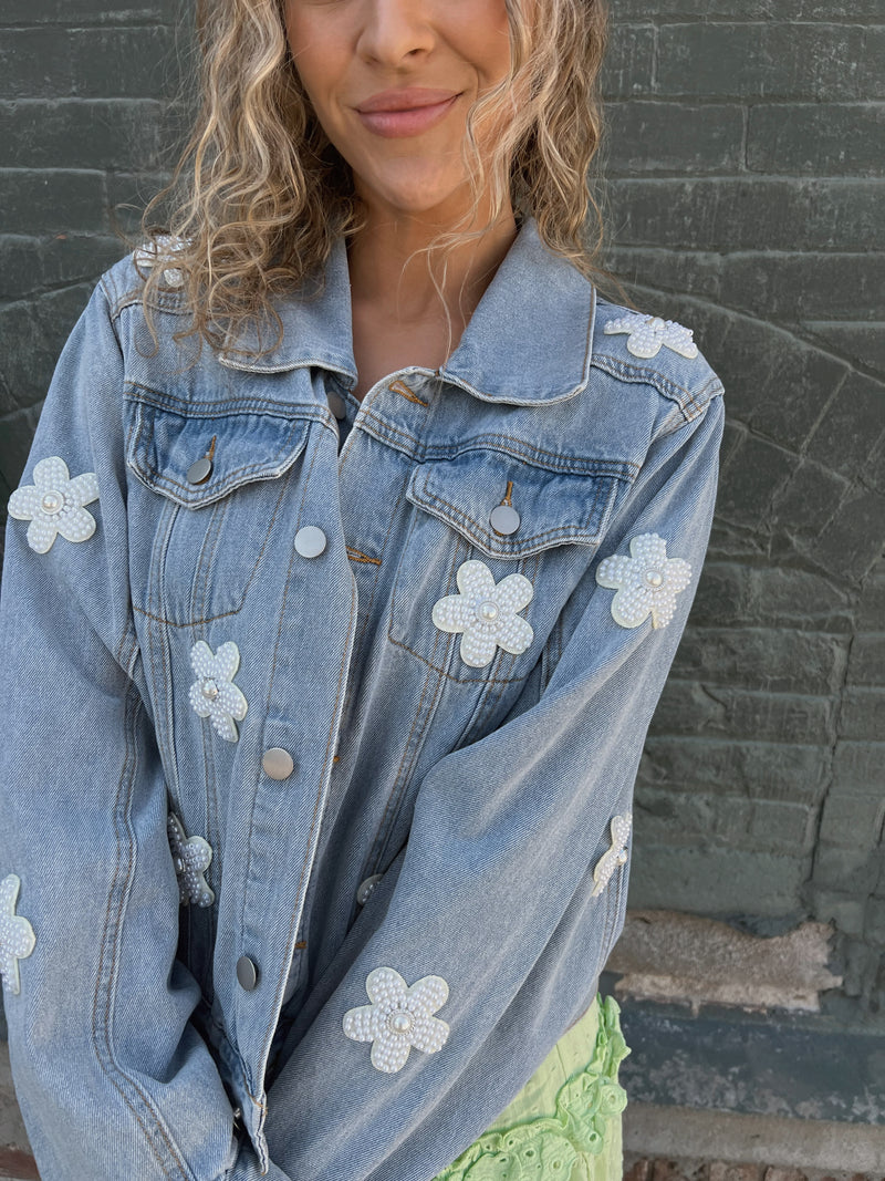 Just Pearly Denim Jacket