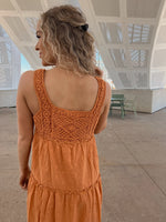 Crochet Knit Dress in Fawn