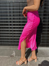 Be Mine Satin Skirt in Pink