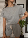 Heather Gray Drawstring Lounge Romper