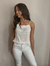 Birdie Pleated Tank in White