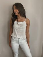 Birdie Pleated Tank in White
