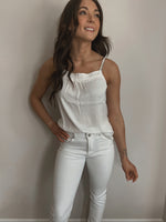 Birdie Pleated Tank in White