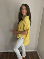 Lemon Button Up Blouse