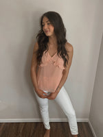 Rory Ruffled Tank in Rose