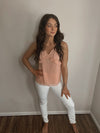 Rory Ruffled Tank in Rose
