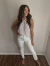 Emmet Twist Halter Tank in Pearl