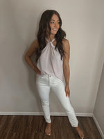Emmet Twist Halter Tank in Pearl