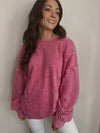 Fuchsia Reversible Twist Sweatshirt