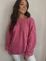 Fuchsia Reversible Twist Sweatshirt