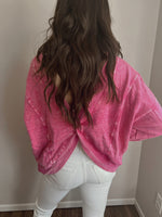 Fuchsia Reversible Twist Sweatshirt