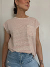 Mae Top in Off White and Sienna Stripe