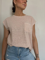 Mae Top in Off White and Sienna Stripe