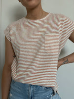 Mae Top in Off White and Sienna Stripe