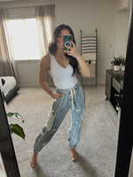 Denim & Crochet Joggers